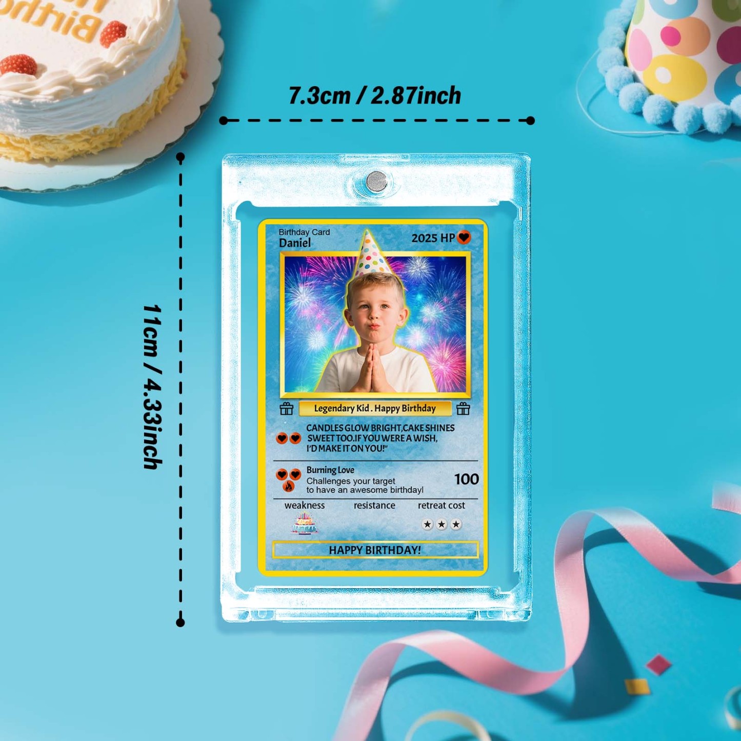 Personalized Photo Text Birthday Cards Personalized Card For Kid Birthday Gift Boyfriend Gift Birthday Keepsake Happy Birthday Poke Card - MyCustomBrickFigures