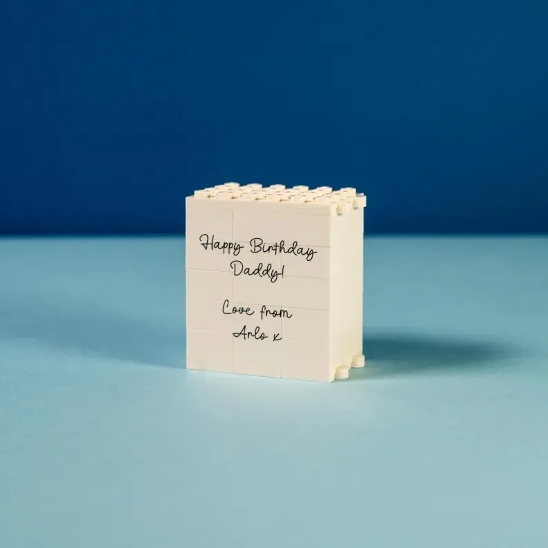 Personalised Fold-Out Daddy & Me Brick Photo Block Gift Mini Photo Album Keepsake Gift for Dad, Puzzle, Him, Dad, Fathers Day, Grandad