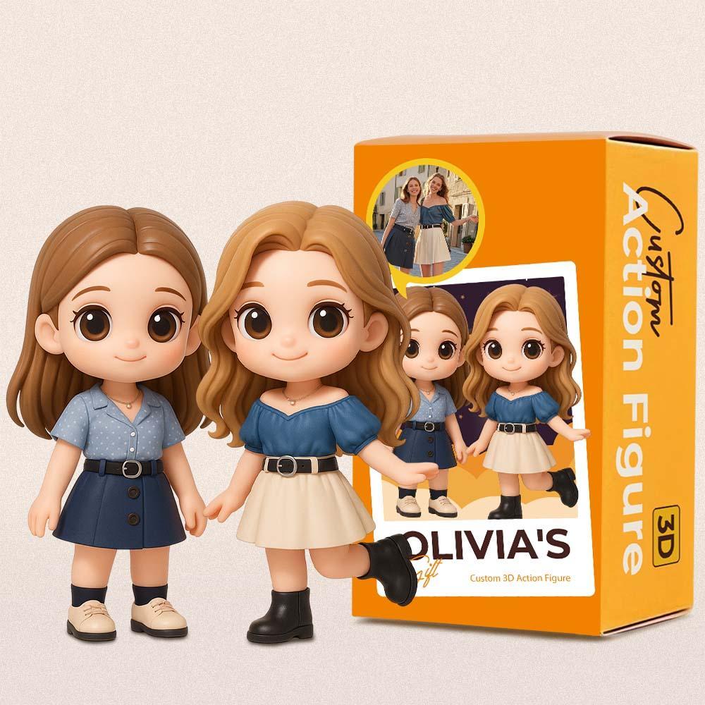 客製化 3d 可動人偶，根據您的照片客製化個人化玩具人偶，送給妹妹的客製化可動人偶禮物 - MyCustomBrickFigures
