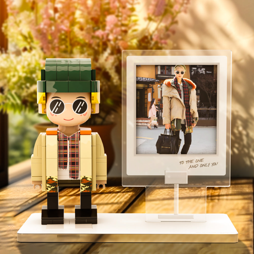 單人嘟嘟仔照片款定製 手工DIY人像嘟嘟仔：難忘的禮物 送給女友驚喜禮物 手工diy人像生日礼物女生 定製禮物diy積木人擺件