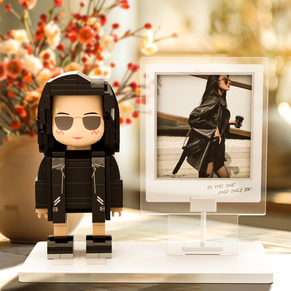 定製單人嘟嘟仔照片款：送給女友的完美禮物 定製禮物diy積木人擺件 手工diy人像生日礼物女生