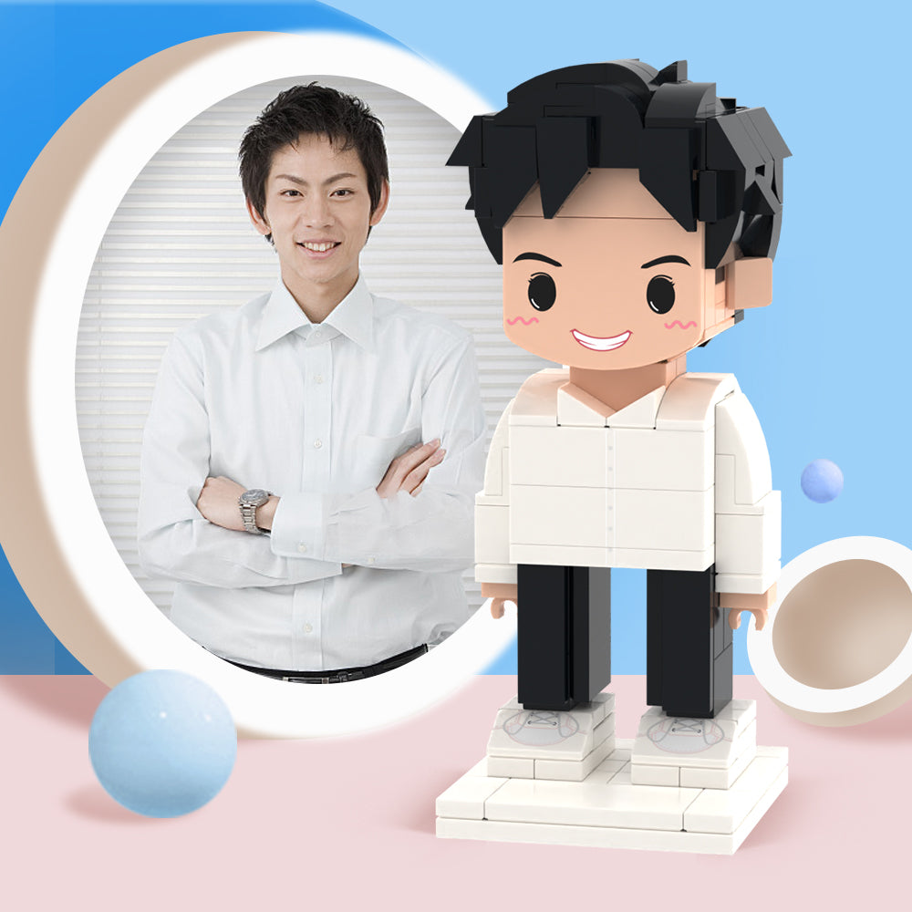 情人節禮物 男朋友創意禮物定制可愛積木公仔定制小顆粒積木玩具定制積木人像