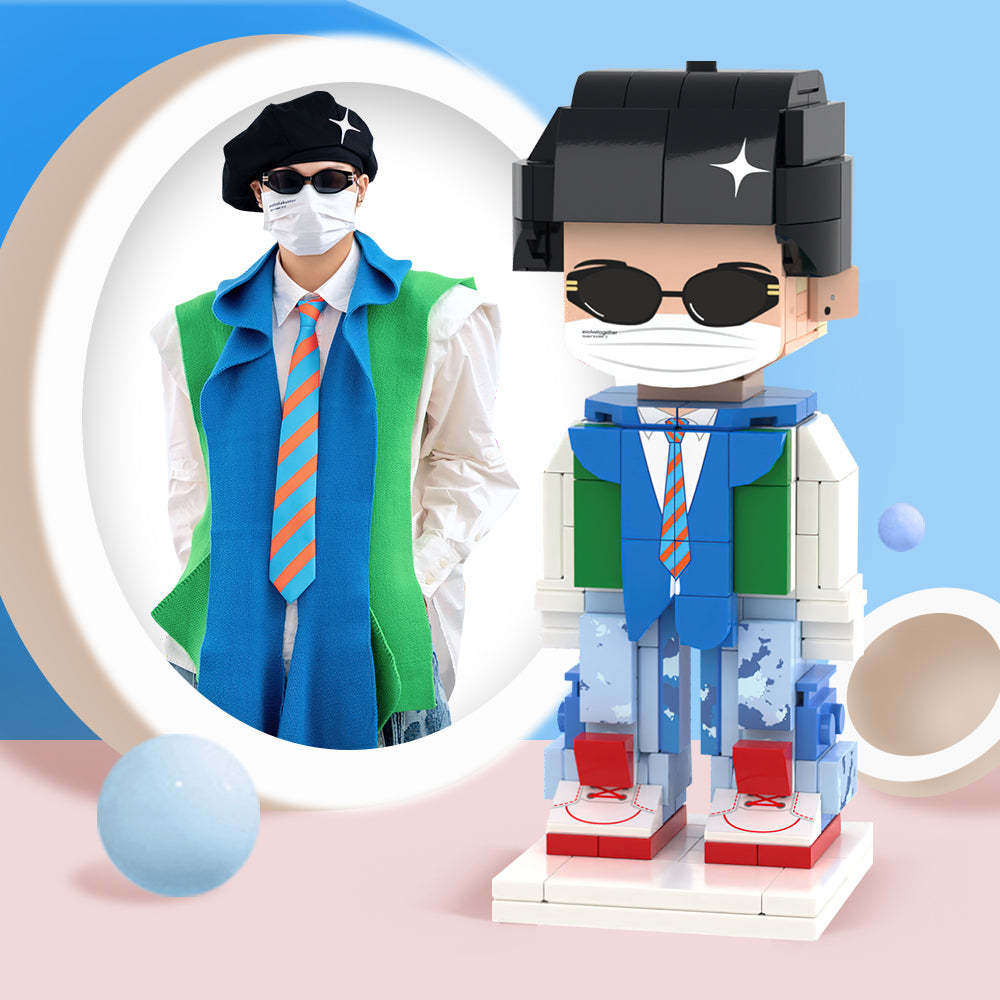 新奇積木全身可定制1人定制可愛積木人偶小顆粒積木玩具 - MyCustomBrickheadz