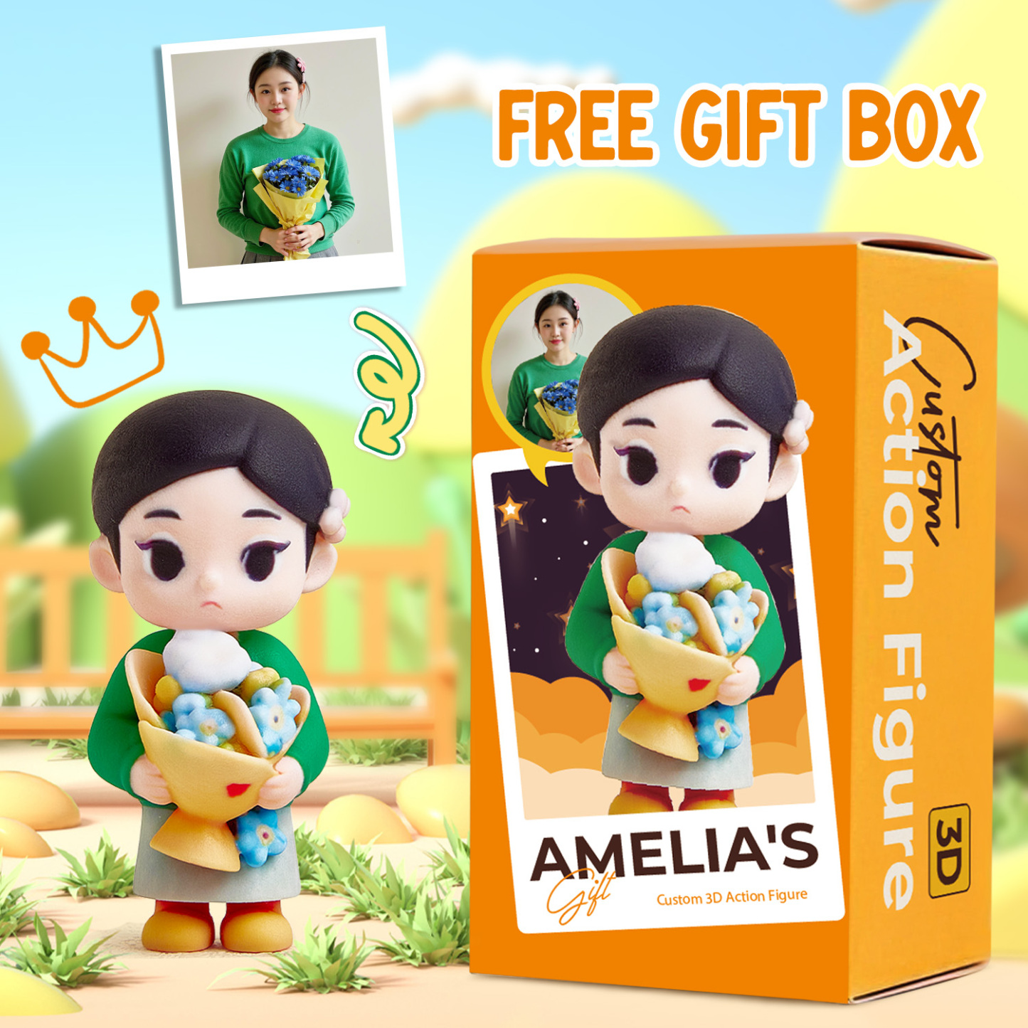 依照您的照片訂製 3d 可動人偶 個人化玩具人偶 客製化可動人偶禮物送給她 - MyCustomBrickFigures