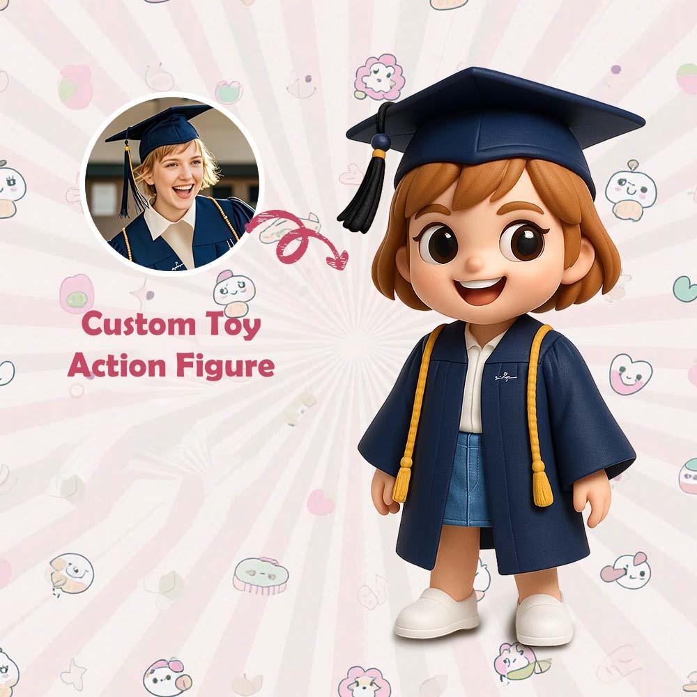 客製化畢業 3d 可動人偶，根據您的照片客製化個人化玩具人偶，送給他/她客製化可動人偶畢業禮物 - MyCustomBrickFigures