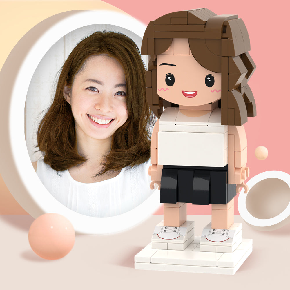 送給女朋友的禮物 定制可愛積木工藝品 定制小積木玩具 定制積木肖像
