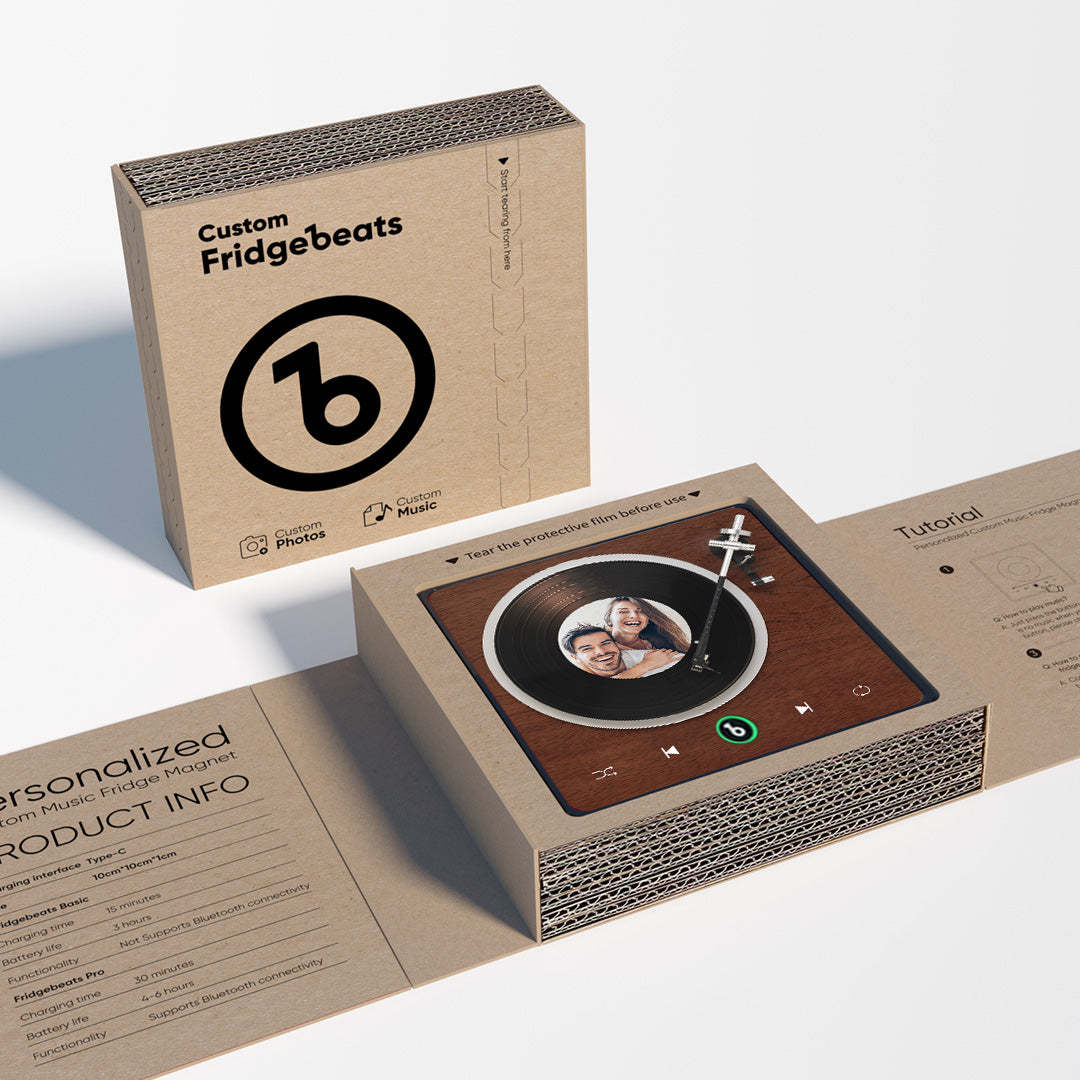 客製化音樂冰箱貼 個人化照片黑膠唱片歌曲冰箱貼 冰箱貼 Beats Pro 支援藍牙連接 結婚禮物 - MyCustomBrickFigures