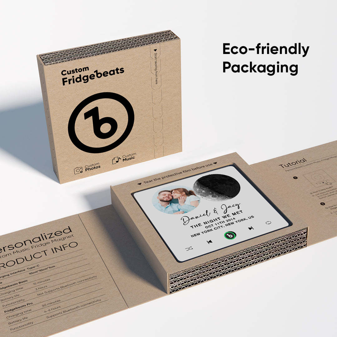 客製化音樂和月相冰箱貼 客製化月相冰箱貼，附音樂，可播放歌曲，支援藍牙連接，適合送給她的音樂禮物 - MyCustomBrickFigures