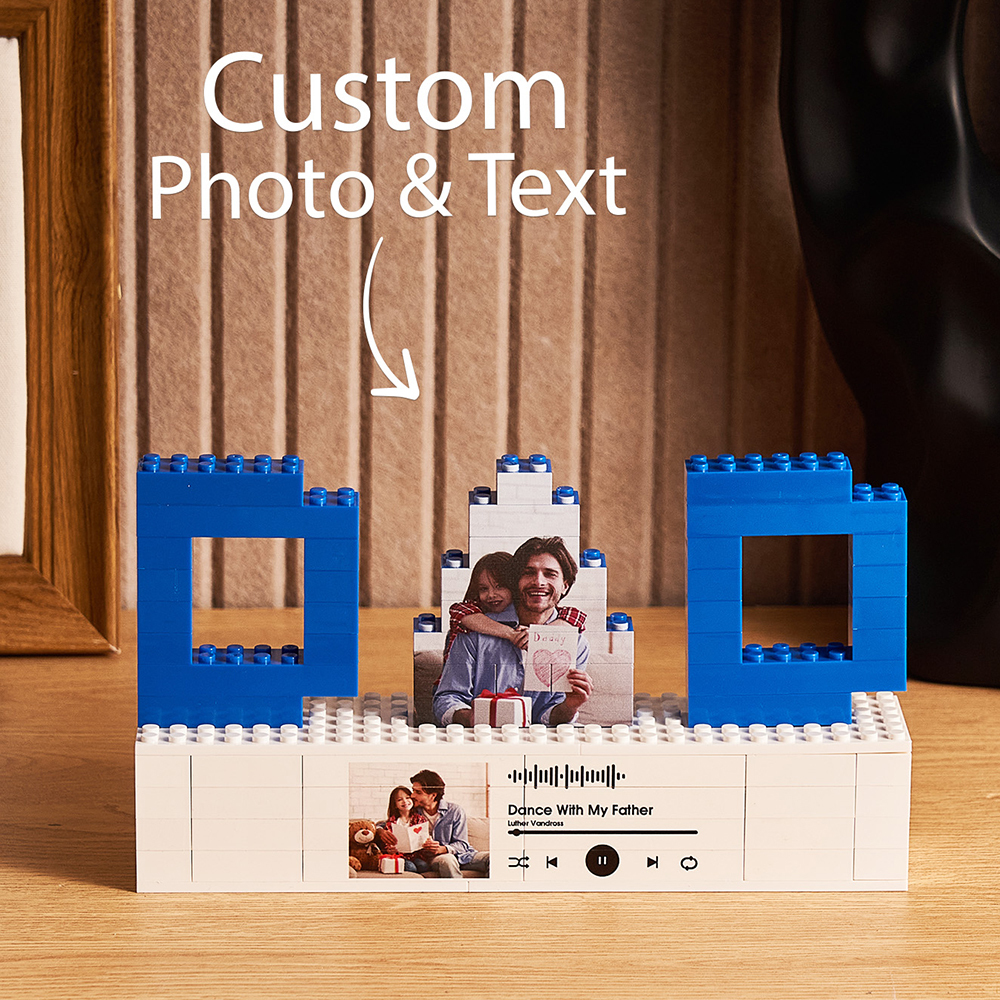 個人化爸爸照片積木拼圖 Spotify 代碼音樂照片積木父親節禮物 - MyCustomBrickFigures