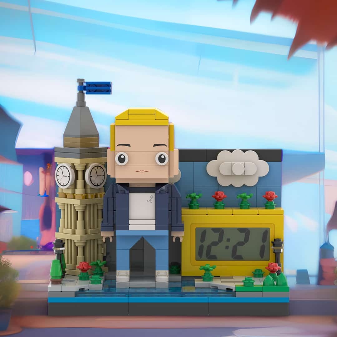 聖誕禮物客製化磚人時鐘個人化磚迷你城市和人物時鐘 - MyCustomBrickheadz