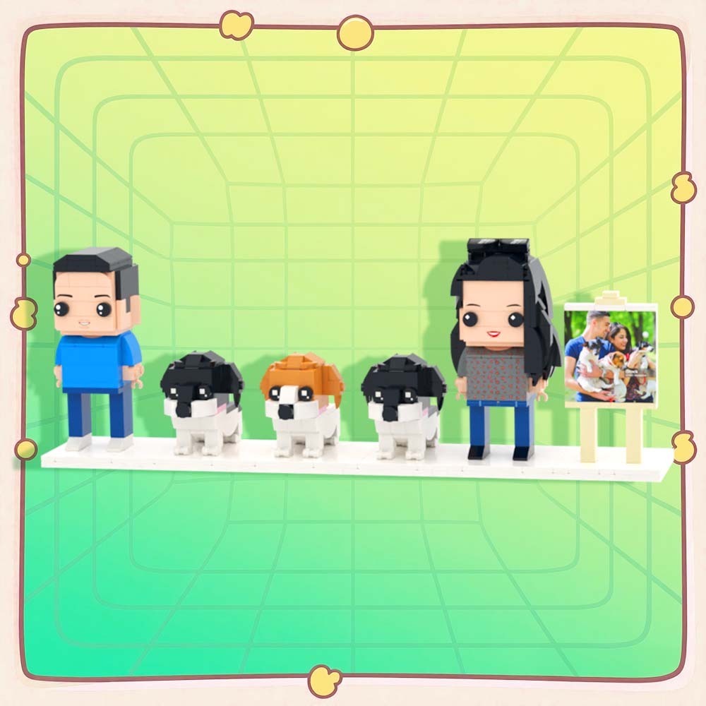 可訂製全身 2 人積木人偶 個人化積木人偶與寵物 情侶禮物 - MyCustomBrickFigures
