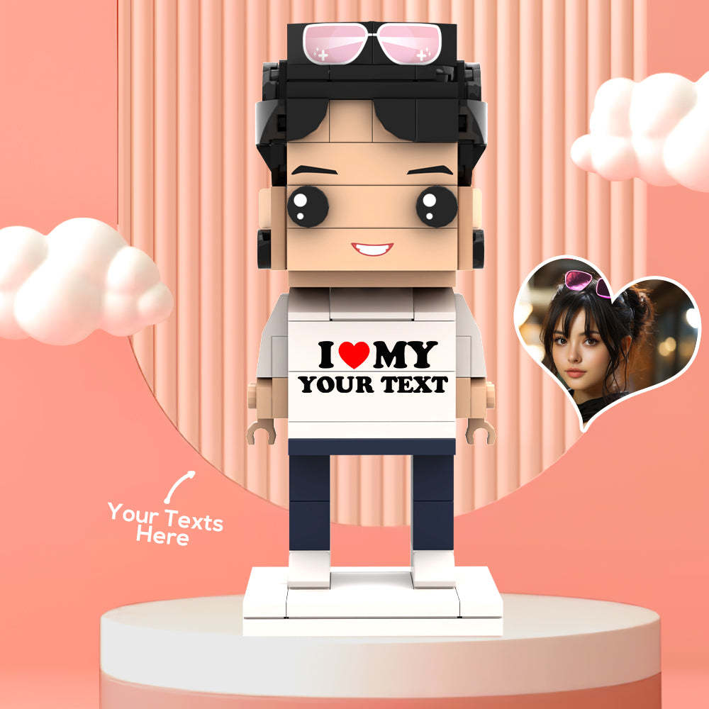 情人節禮物 客製化積木公仔 個人化文字積木公仔 I Love My Xxx 積木公仔 - MyCustomBrickheadz