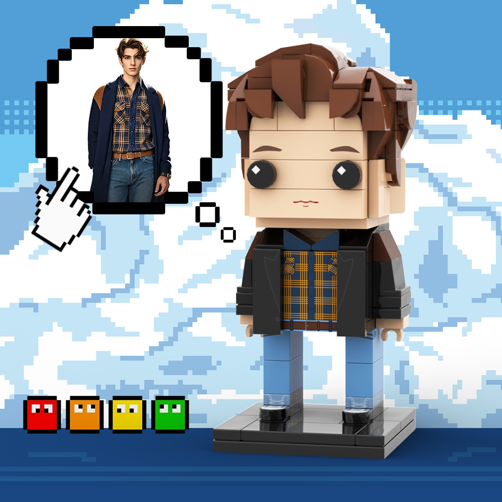 全身可定制 1 人定制積木公仔小顆粒積木玩具積木公仔搞笑男孩