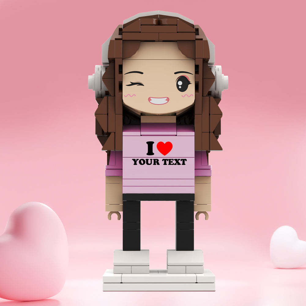 情人節禮物 客製化積木公仔 個人化文字積木公仔 I Love Xxx 積木公仔 - MyCustomBrickheadz