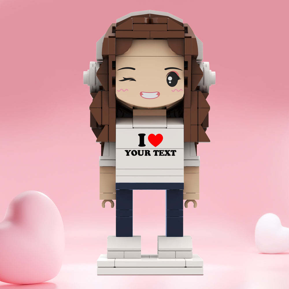 情人節禮物 客製化積木公仔 個人化文字積木公仔 I Love Xxx 積木公仔 - MyCustomBrickheadz