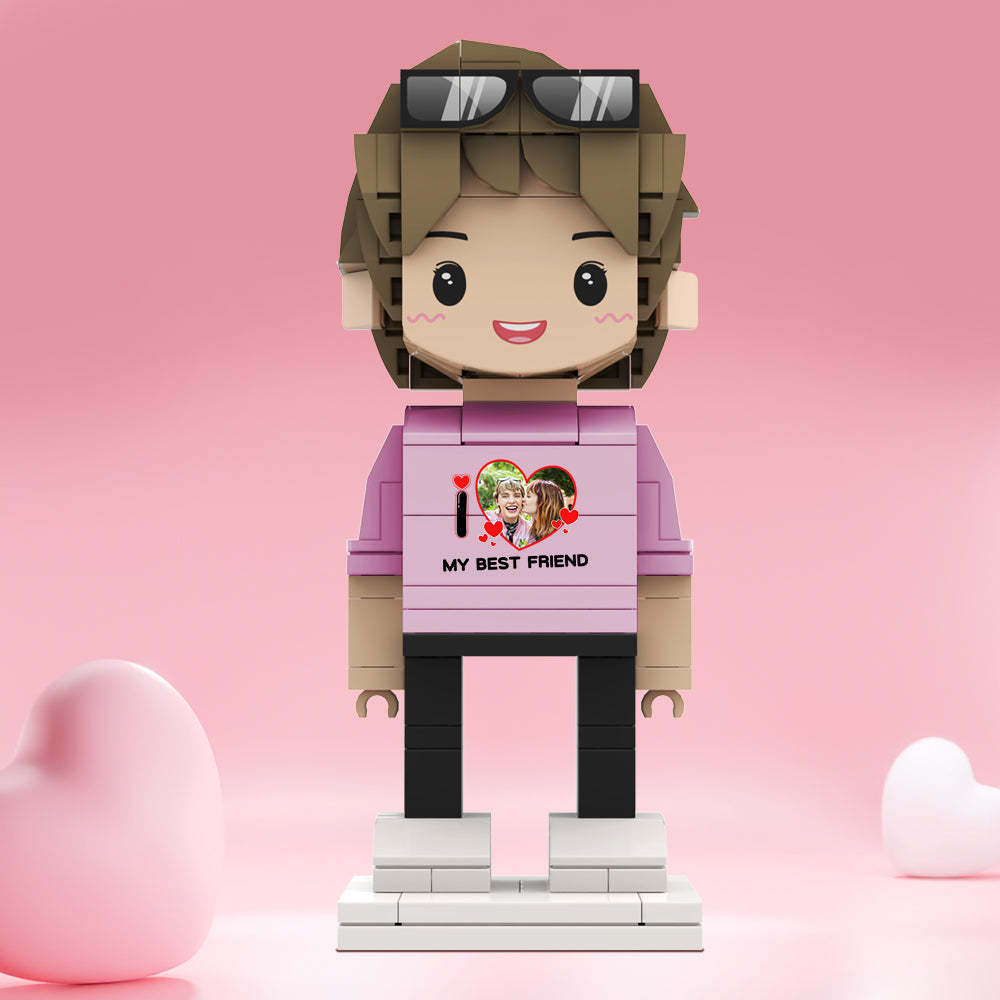 情人節禮物 客製化積木公仔 個人化照片和文字積木公仔 My Best Xxx 積木公仔 - MyCustomBrickheadz
