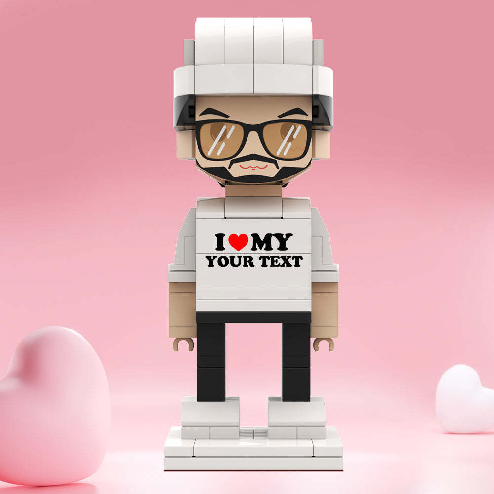 情人節禮物 客製化積木公仔 個人化文字積木公仔 I Love My Xxx 積木公仔 - MyCustomBrickheadz