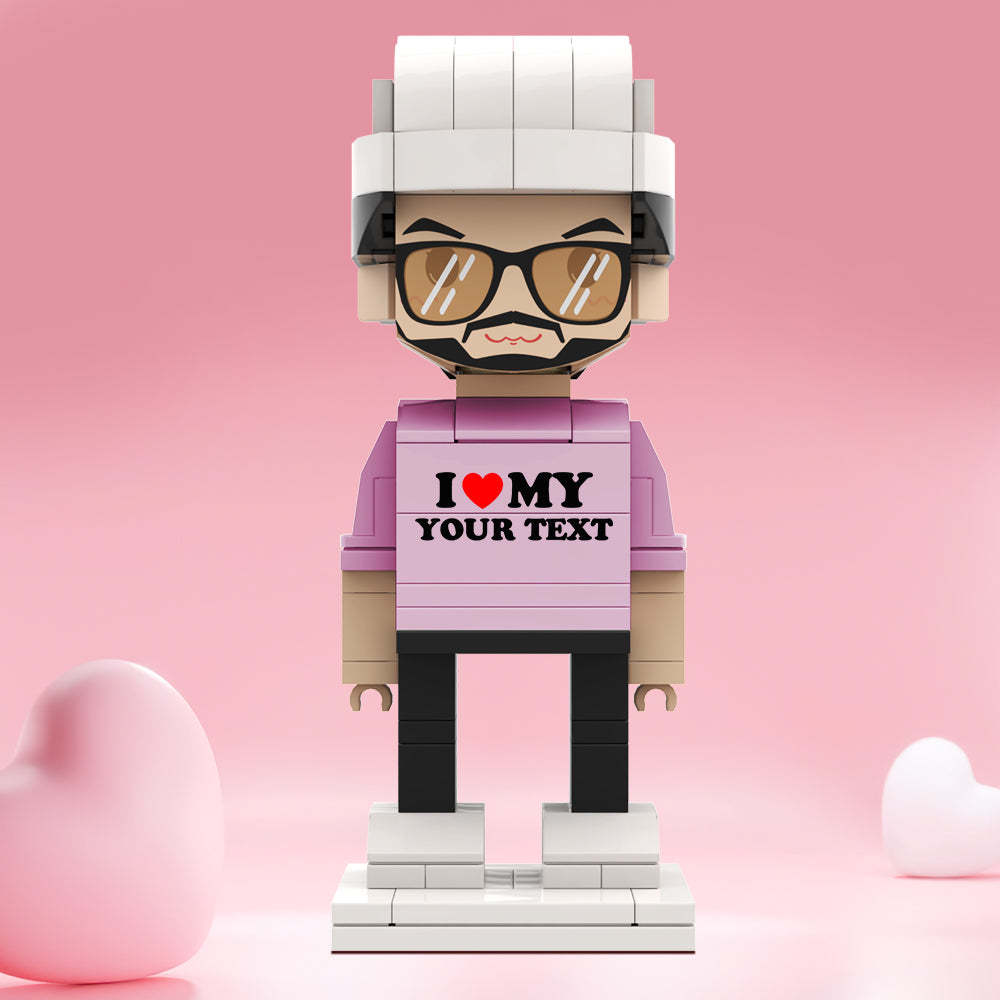 情人節禮物 客製化積木公仔 個人化文字積木公仔 I Love My Xxx 積木公仔 - MyCustomBrickheadz