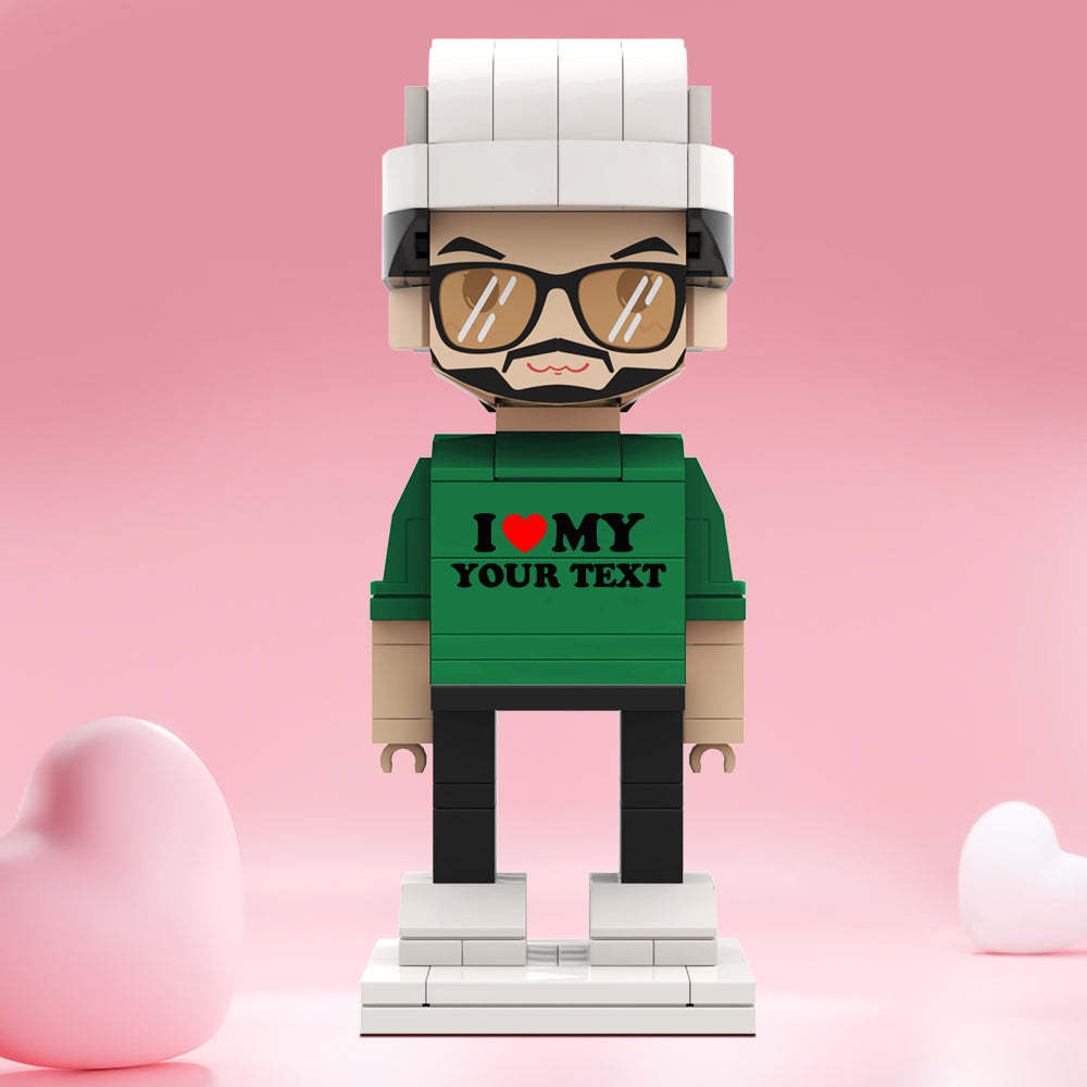 情人節禮物 客製化積木公仔 個人化文字積木公仔 I Love My Xxx 積木公仔 - MyCustomBrickheadz