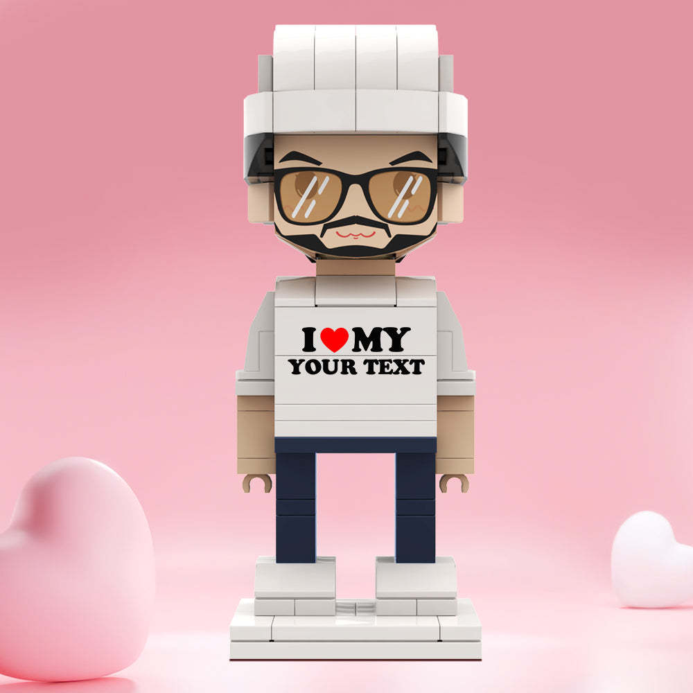 情人節禮物 客製化積木公仔 個人化文字積木公仔 I Love My Xxx 積木公仔 - MyCustomBrickheadz