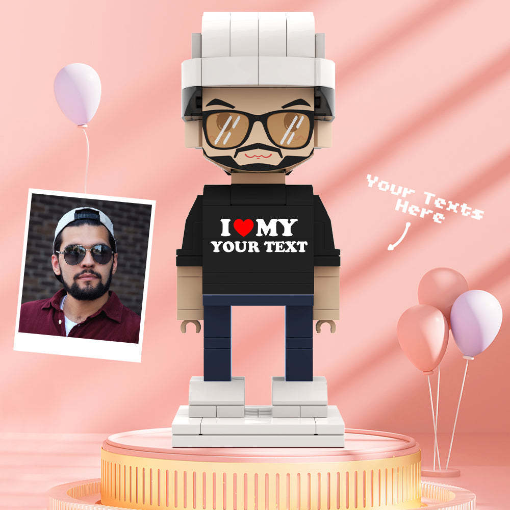情人節禮物 客製化積木公仔 個人化文字積木公仔 I Love My Xxx 積木公仔 - MyCustomBrickheadz