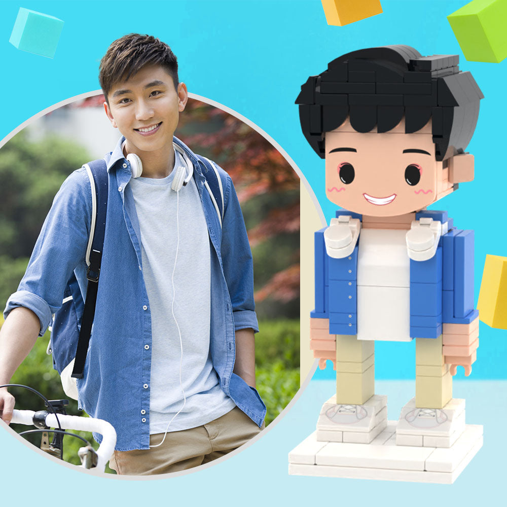 送男神新穎禮物定制積木公仔全訂製積木人偶定制積木手偶小顆粒積木玩具 情人節禮物