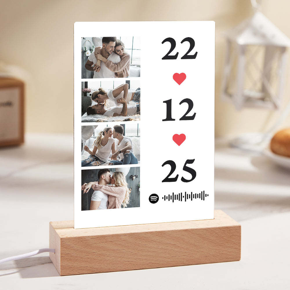 Scannable Music Photo Plaque Custom Spotify Keychain Personalized NightLight Gift For Her - MadeMineAU