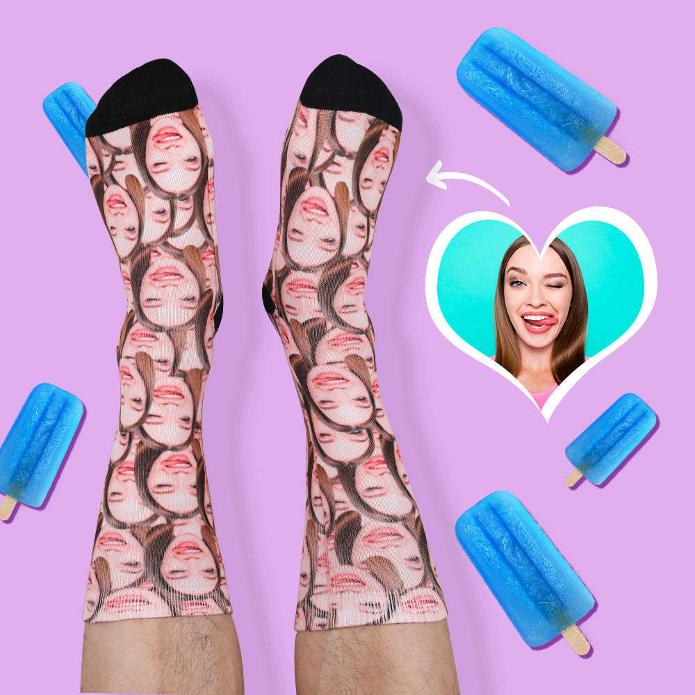 Personalized LGBT Gift Custom All Print Face Crew Socks - MadeMineAU