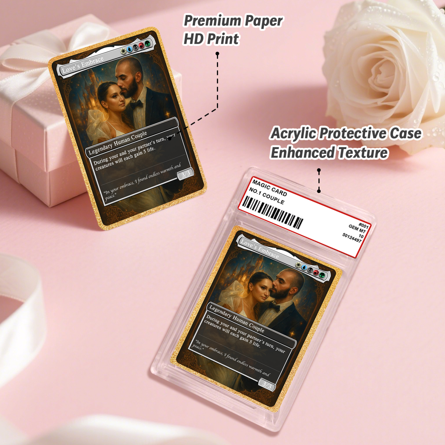 Custom Anime Couple Magic Card, Personalized Photo Magic Anime Card Valentine's Day Gift, Gift for Couples - MademineAU