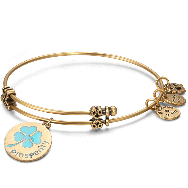 Four Leaf Clover Engraved Charm Bangle Gold Plated For Women Girls - MadeMineAU