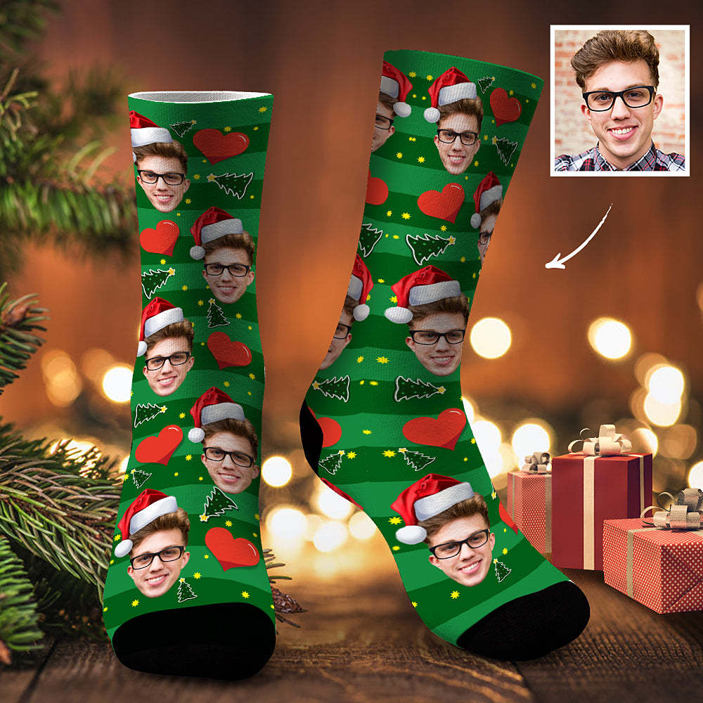 Christmas Custom Heart Socks - MadeMineAU