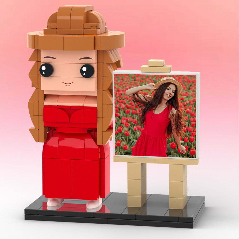 Full Body Customizable 1 Person Custom Brick with Frame Figures Small Particle Block Toy Brick Me Figures Gifts for Her - MadeMineAU