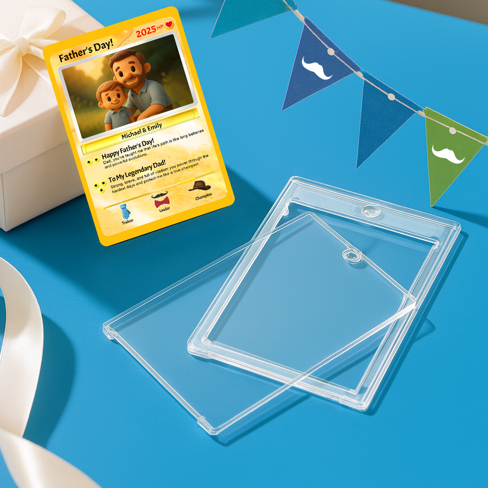 Custom Poke Card Fathers Day Tie Card Custom Text and Photo Poke Card Gift For Dad Poke Present - MyPhotoSocks