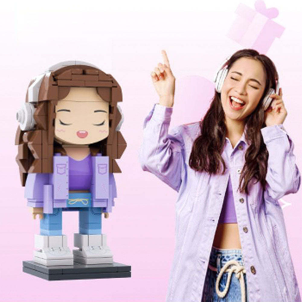Full Body Customizable 1 Person Custom Brick Figures Small Particle Block Toy Creative Gifts for Her - MadeMineAU