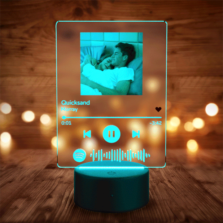 Spotify Glass Art Night Light Custom Spotify Song Plaque Spotify Keychain