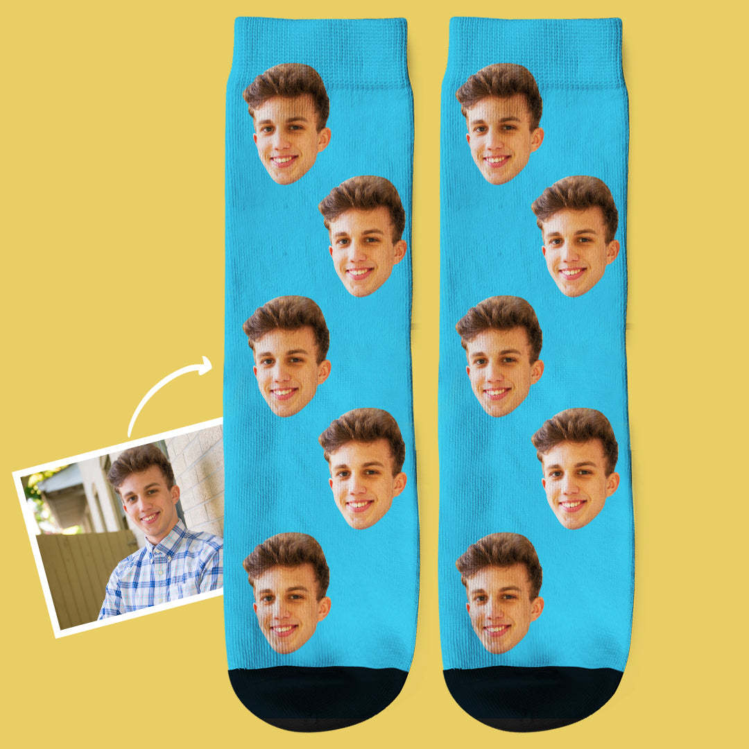 Socks with Faces Custom Face Photo Socks With Name - MadeMineAU