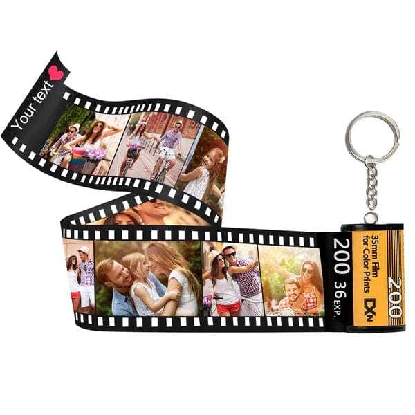 Custom Picture Roll Keychain Keychain With Text Couple's Gift - MadeMineAU