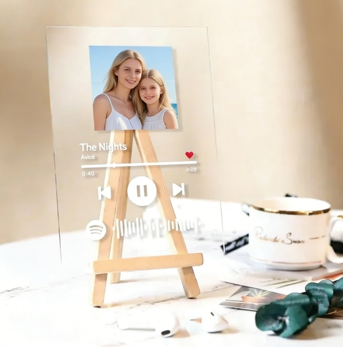 Scannable Spotify Code Music Acrylic Glass Plaque Spoytify Keychain For Mom