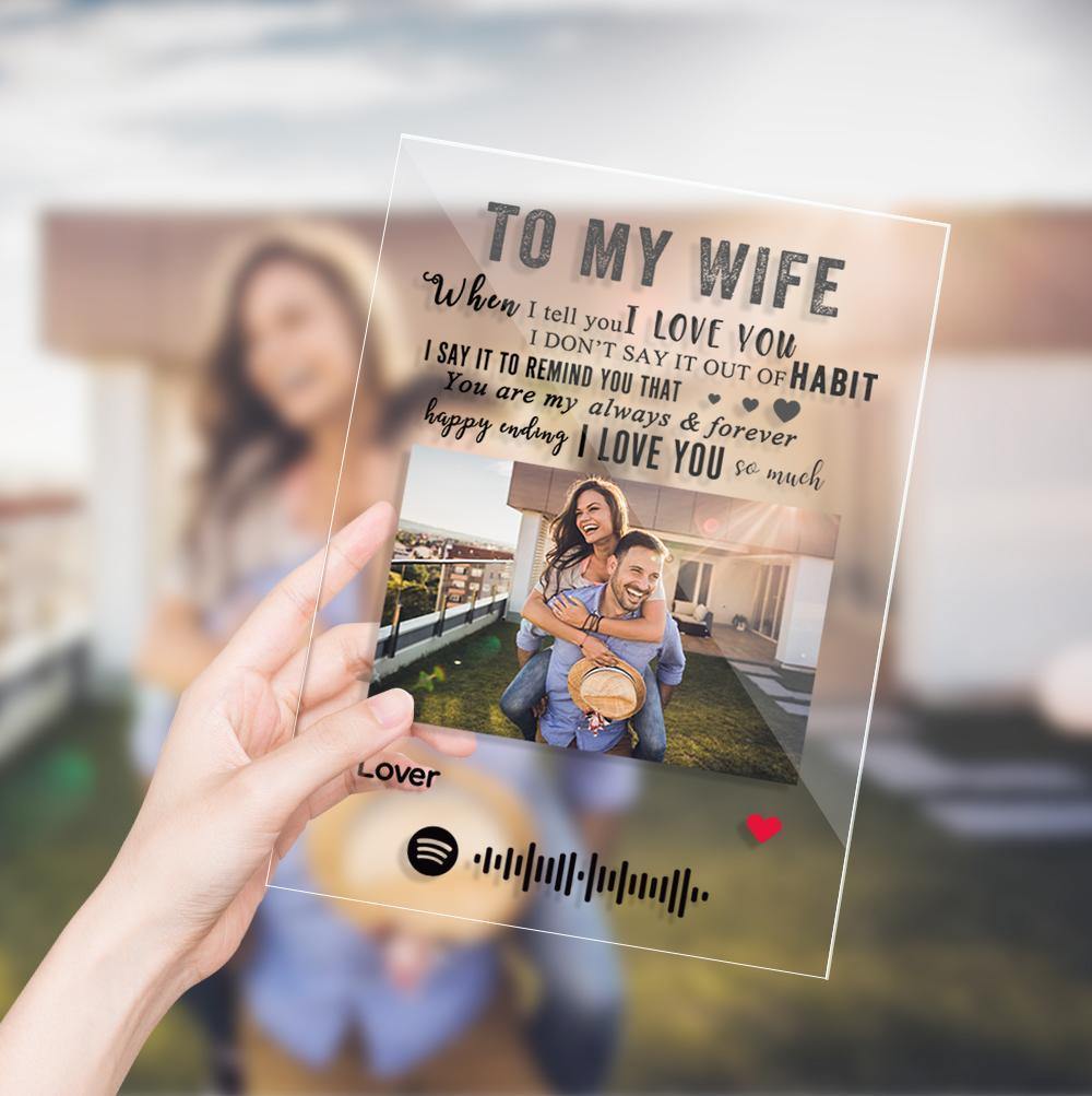 TO MY WIFE - Personalized Spotify Code Music Plaque(4.7in x 6.3in) - MadeMineAU