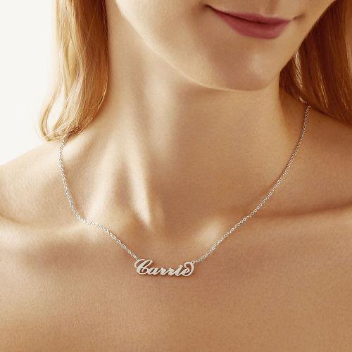 Carrie Style Name Necklace Silver - MadeMineAU