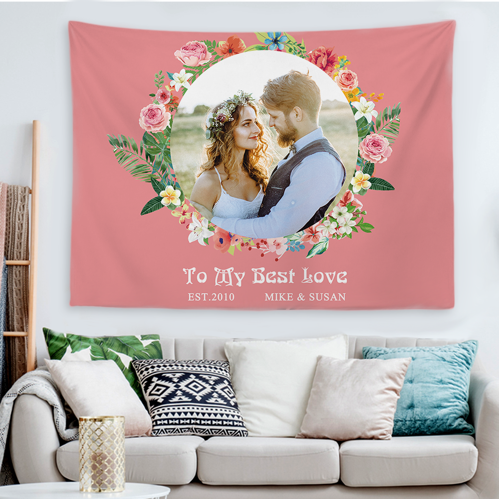 Custom Wedding Photo Tapestry For Love Hanging Painting - MadeMineAU