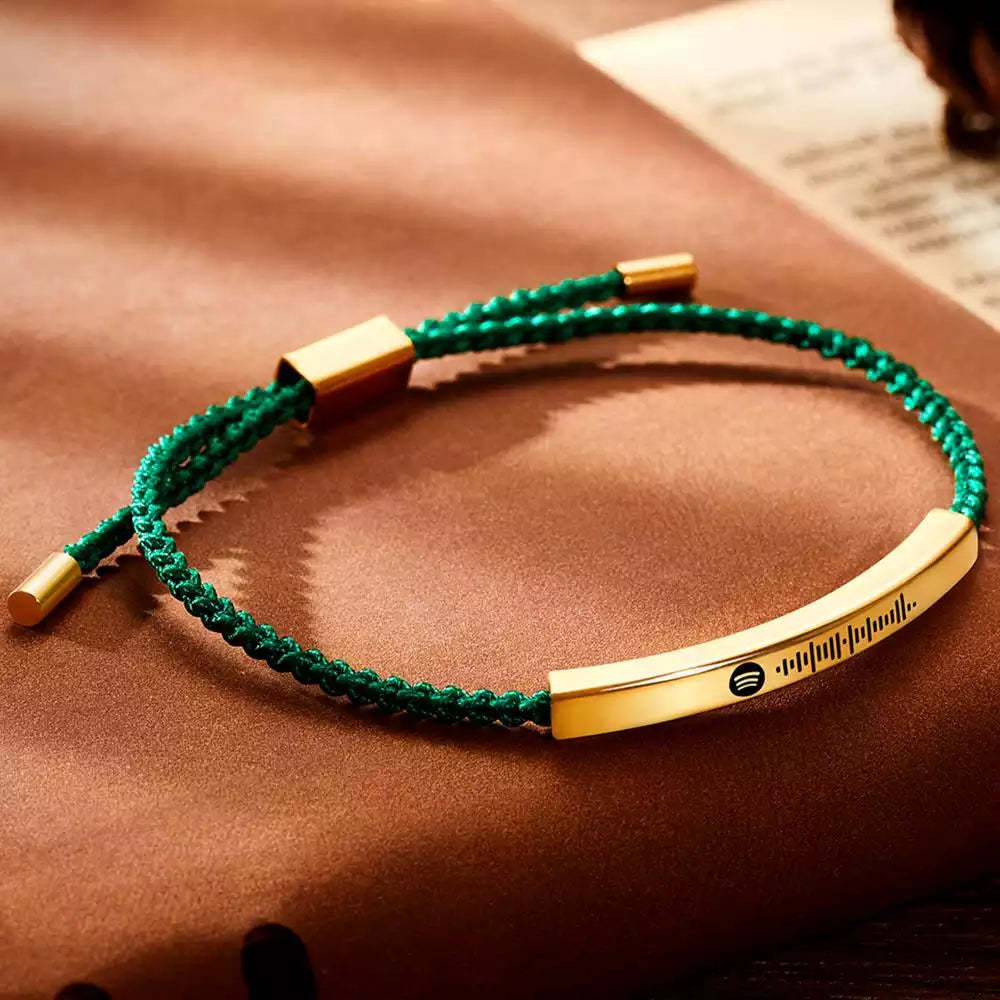 Custom Spotify Music Label Bracelet Personalized Scannable Music Song Bracelet Gift for Her - MadeMineAU