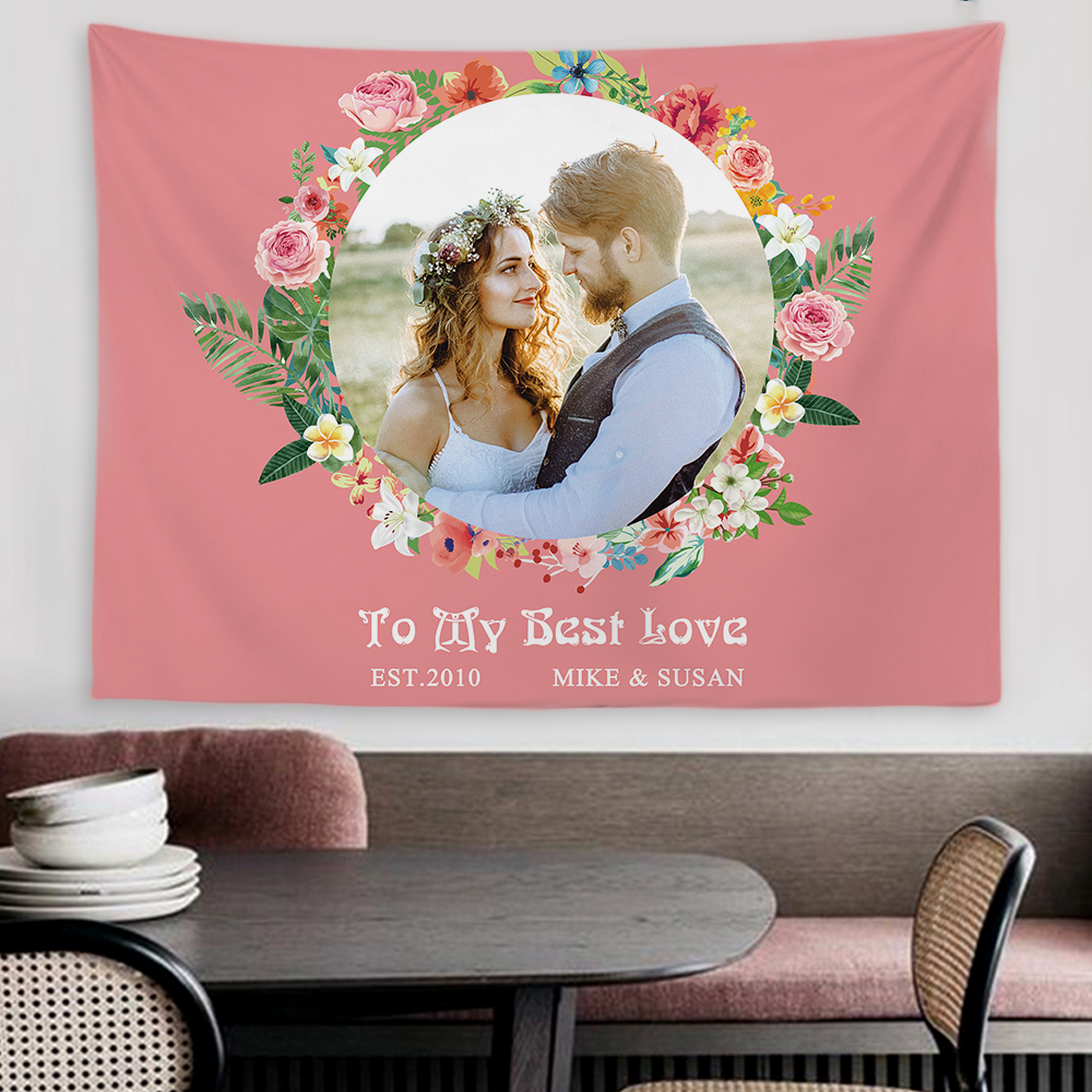 Custom Wedding Photo Tapestry For Love Hanging Painting - MadeMineAU