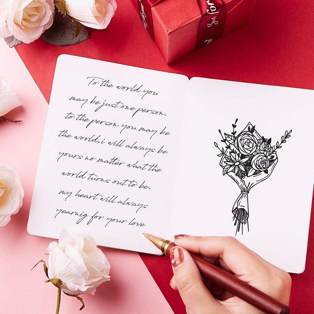 Personalized Greeting Card Wooden Handwriting Gifts Love Is In The World - MadeMineAU