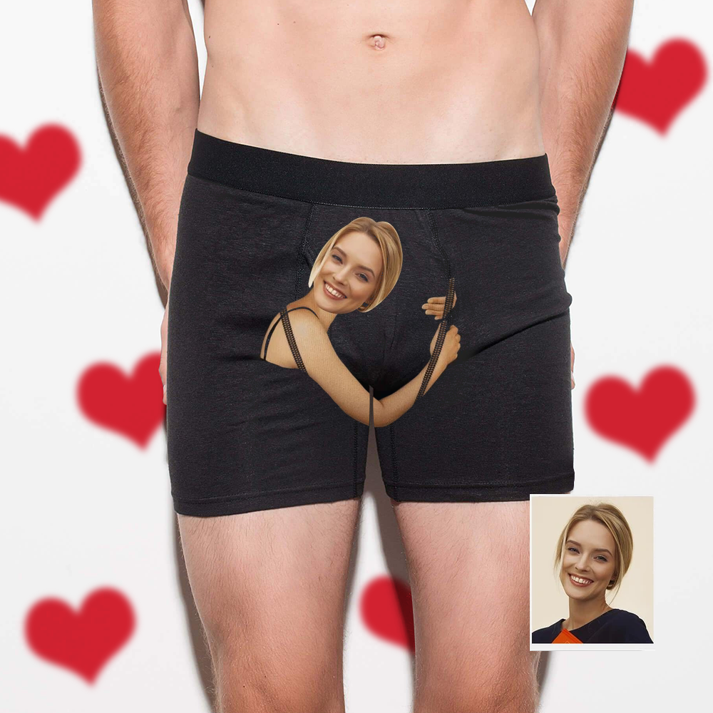 Custom Girlfriend Hugs Boxer Shorts - Brown Skin - MadeMineAU