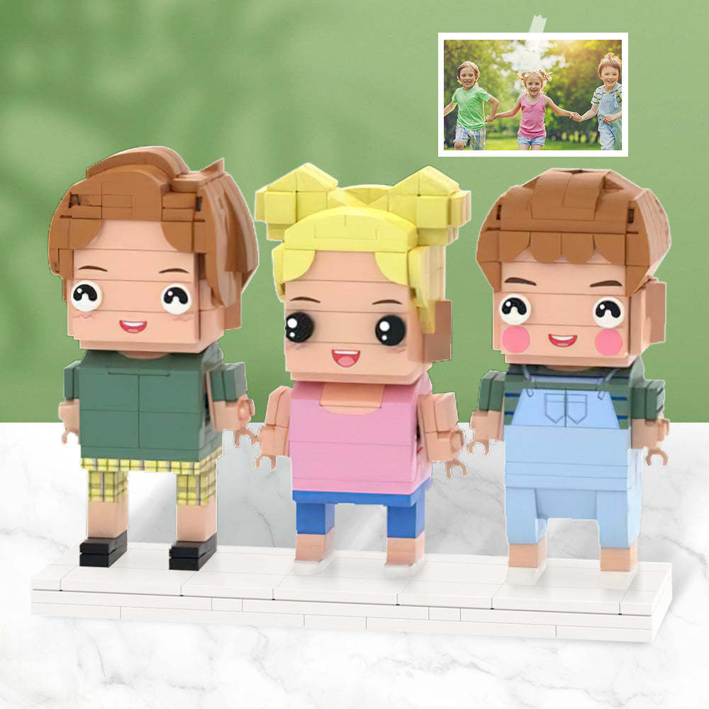 Creative Children's Growth Record Full Body Customizable 3 People Custom Brick Figures Small Particle Block - MadeMineAU