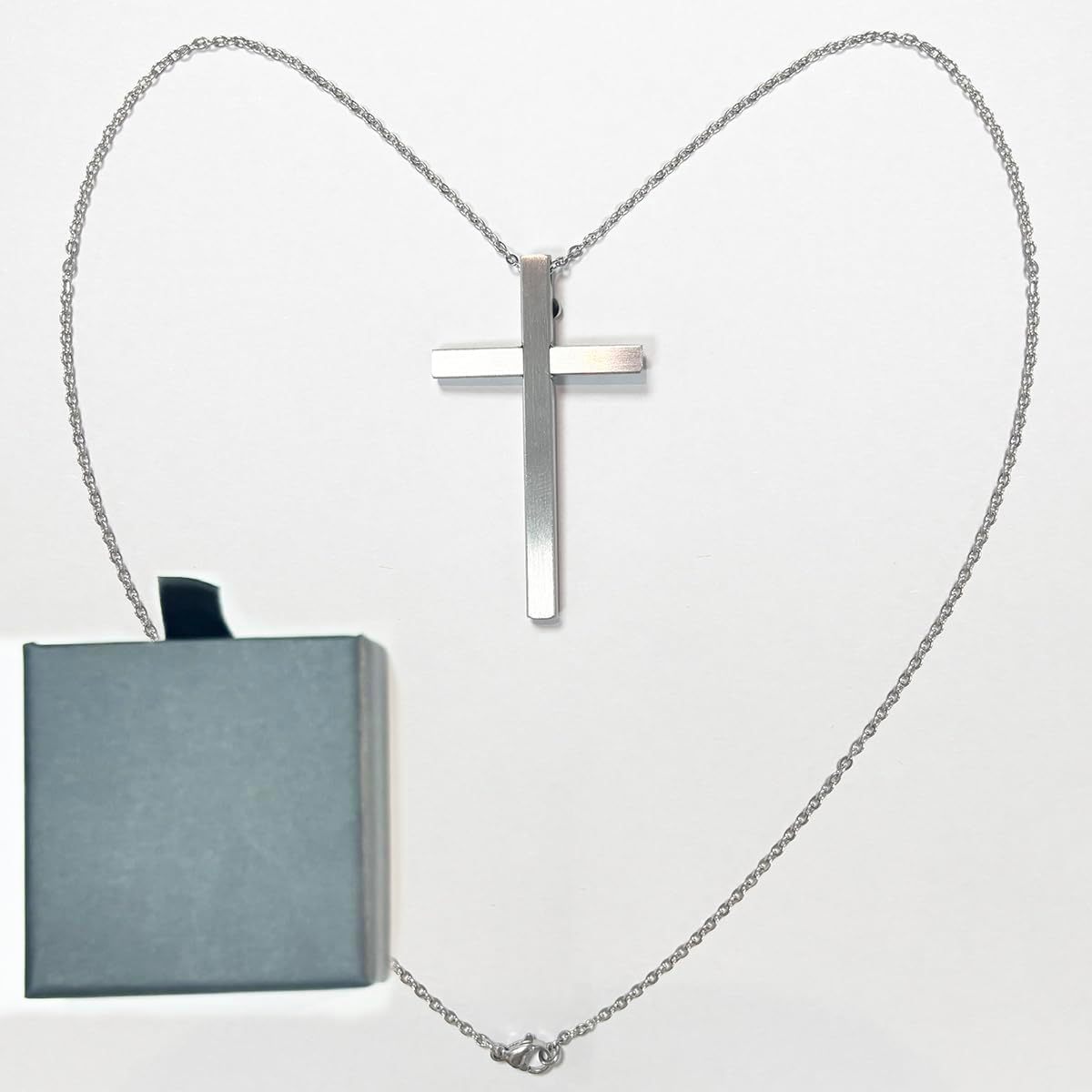 Self Defense Cross Necklace, 21 inch Chain, Stainless Steel Hidden Protection Tool with Safety Lock - MademineAU