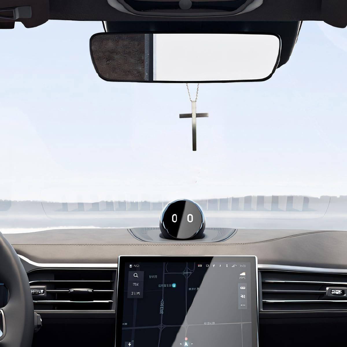 Self Defense Cross Necklace, 21 inch Chain, Stainless Steel Hidden Protection Tool with Safety Lock - MademineAU