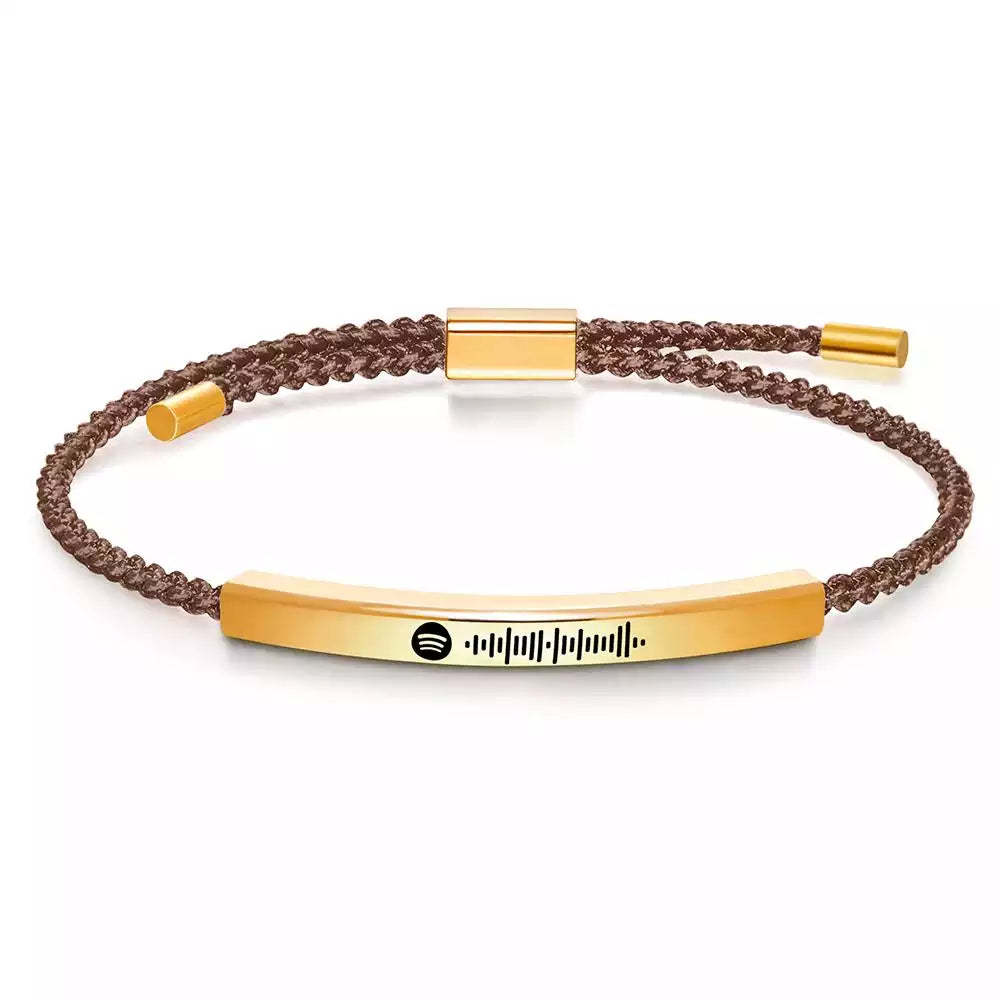 Custom Spotify Music Label Bracelet Personalized Scannable Music Song Bracelet Gift for Her - MadeMineAU