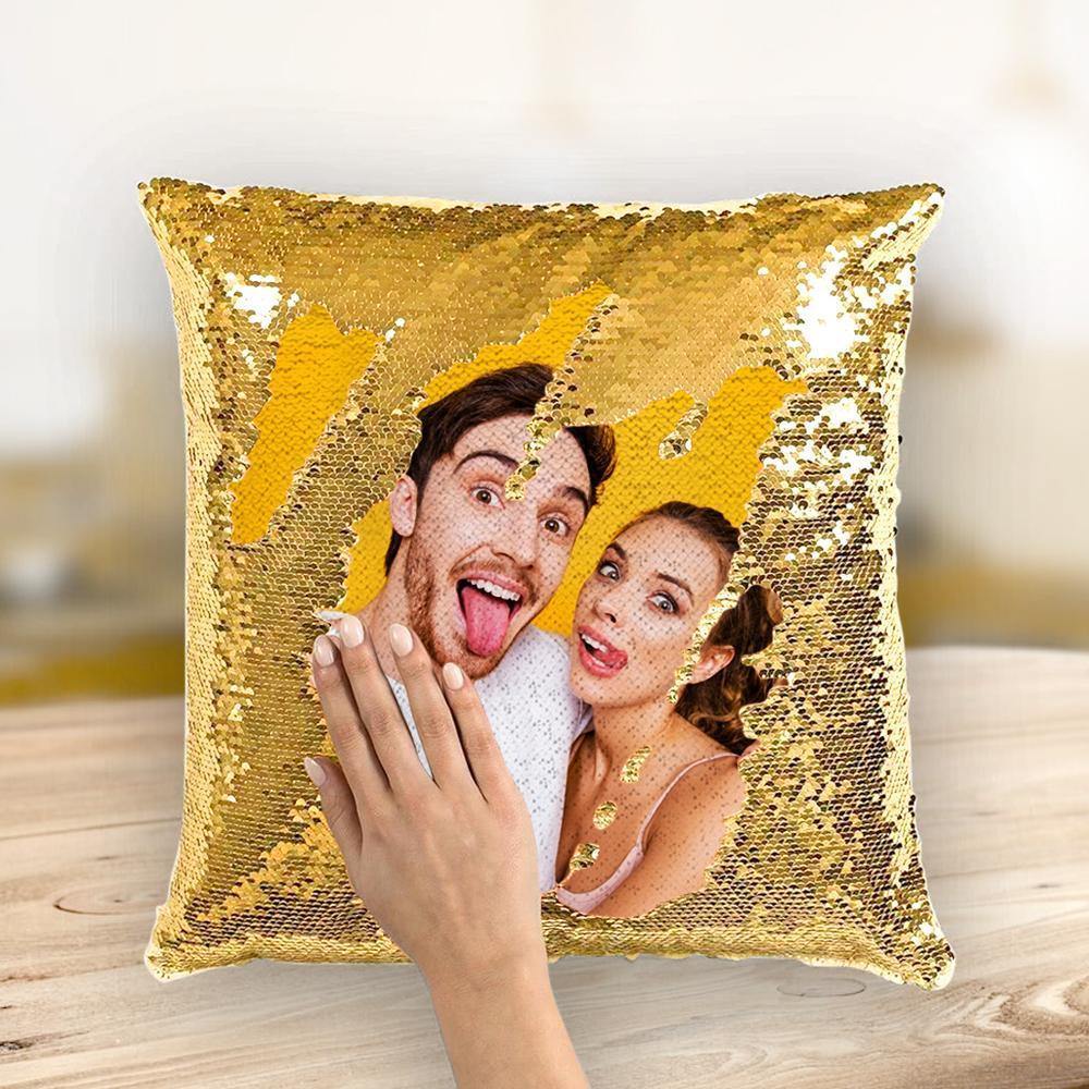 Funny Face Personalized Magic Sequin Pillow Multicolor Shiny 15.75inch*15.75inch - MadeMineAU